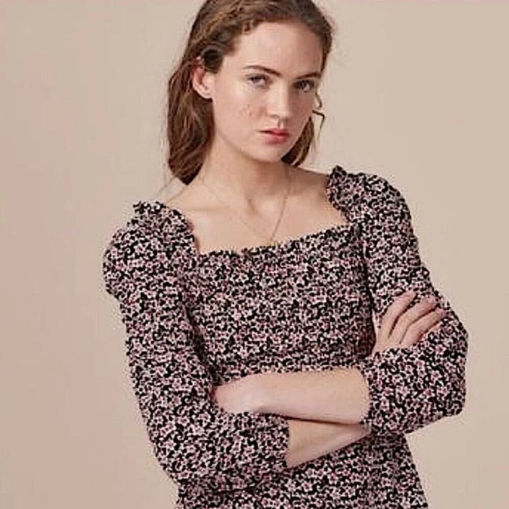 Maje Lanael Smocked  Off The Shoulder Floral Top 1